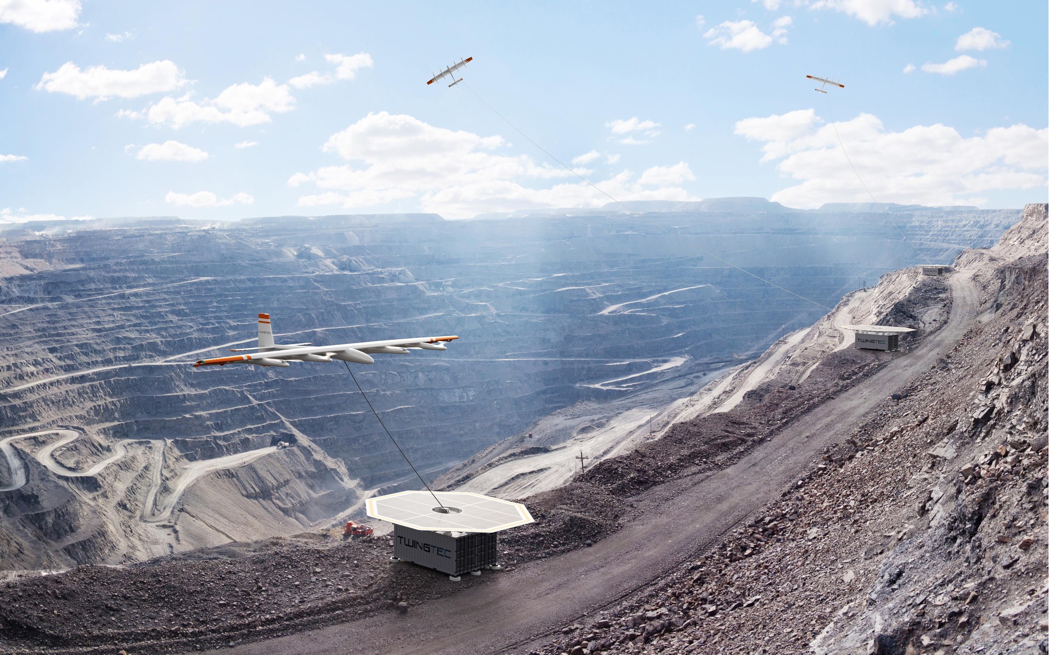 Le drone de Twingtec s’apparente à un planeur. Celui-ci peut monter jusqu’à 300 mètres avant de se laisser porter par le vent.